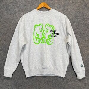 Nice Ghost Club Melange Sweatshirt Women Small Gummy Bears Relaxed Korean